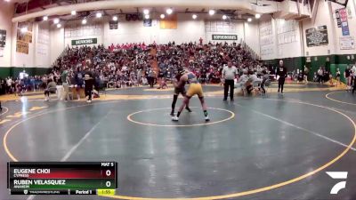 106 lbs Champ. Round 1 - Eugene Choi, Cypress vs Ruben Velasquez, Anaheim