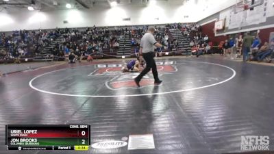 106 lbs Cons. Semi - Uriel Lopez, White Swan vs Jon Brooks, Columbia (Burbank)