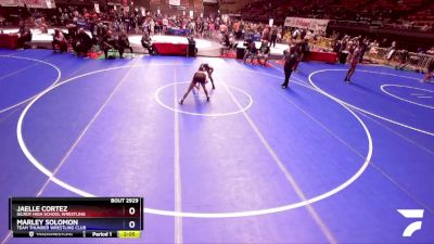 100 lbs Semifinal - Jaelle Cortez, Gilroy High School Wrestling vs Marley Solomon, Team Thunder Wrestling Club