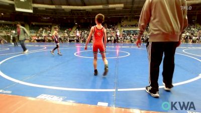 61 lbs Round Of 16 - Karson Hogan, Bristow Youth Wrestling vs Drake Lear, Fort Gibson Youth Wrestling