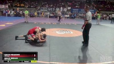 D 1 106 lbs Cons. Round 4 - Gavyn Meadows, Zachary vs Brock Breaux, Holy Cross