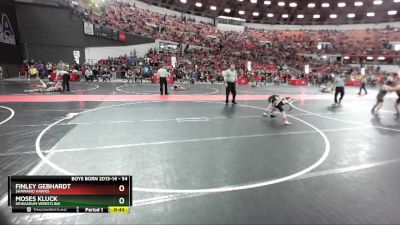 54 lbs Cons. Round 5 - Finley Gebhardt, Shawano Hawks vs Moses Kluck, Kewaskum Wrestling