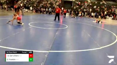 74 lbs 1st Place Match - Aiden Carruthers, Nebraska Wrestling Academy vs Corbin Franklin, Atwood Kids Wrestling