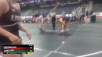 W 180 lbs Round 2 (3 Team) - Cheyenne Ruiz, Utah vs Clara Laird, Montana