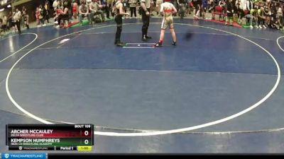 86 lbs Champ. Round 1 - Archer McCauley, Delta Wrestling Club vs Kempson Humphreys, Iron Co Wrestling Academy