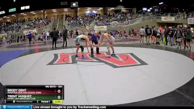 126 lbs Champ. Round 2 - Brody Dent, Mountain View High School Wres vs Trent Vasquez, Moses Lake Wrestling Club