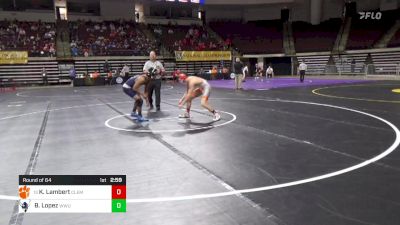 141 lbs Round Of 64 - Kenneth Lambert, Clemson vs Brian Lopez, Western Washington