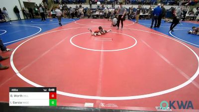 49 lbs Semifinal - Braven Worth, Collinsville Cardinal Youth Wrestling vs Iver Garcia, Wagoner Takedown Club