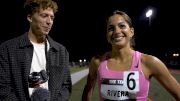 Running Social Media Influencers Micaela Rivera & Adam Wood After Rivera's 10k PR At The TEN 2024