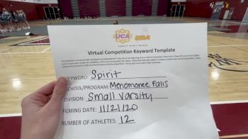 Menomonee Falls High School [Small Varsity] 2020 UCA Milwaukee Virtual Regional