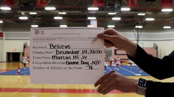 Marcus High School [Game Day JV/Freshman] 2020 NCA December Virtual Championship