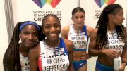 USA Women Run WORLD LEAD In 4x100m Relay Prelims