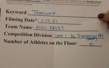 Devil Cheerleading - Mini Red Devils [L1 Traditional Rec 8 & Younger (AFF)] 2021 Varsity Recreational Virtual Challenge II