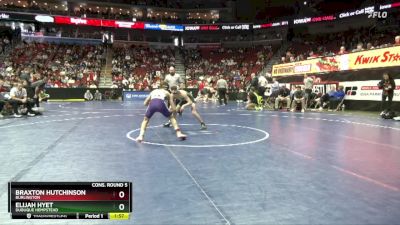 3A-106 lbs Cons. Round 5 - Elijah Hyet, Dubuque Hempstead vs Braxton Hutchinson, Burlington