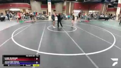 132 lbs Quarterfinal - Luke Burgar, Spartan Mat Club vs Xzaevier Rosa, Finesse Wrestling Club