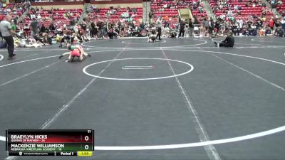 65 lbs Round 2 (6 Team) - Braeylyn Hicks, Queens Of Mayhem vs Mackenzie Williamson, Nebraska Wrestling Academy