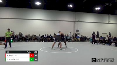 220 lbs Finals (2 Team) - Christian Preston, Black Mambas vs Aaron Riner, Roundtree