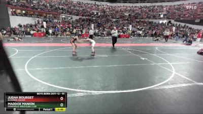 91 lbs Champ. Round 2 - Judah Bourget, Bloomer Colfax vs Maddox Manion, Evansville Wrestling Club