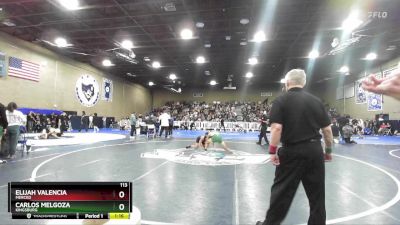 113 lbs Semifinal - Carlos Melgoza, Kingsburg vs Elijah Valencia, Merced