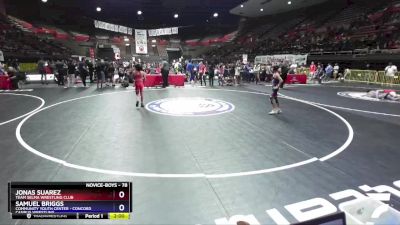 78 lbs Semifinal - Jonas Suarez, Team Selma Wrestling Club vs Samuel Briggs, Community Youth Center - Concord Campus Wrestling