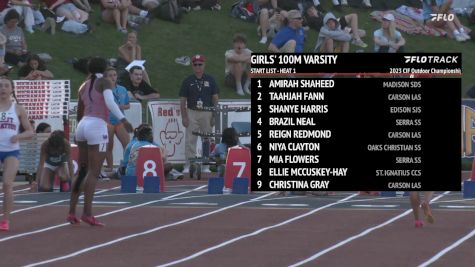 High School Girls' 100m, Finals 1