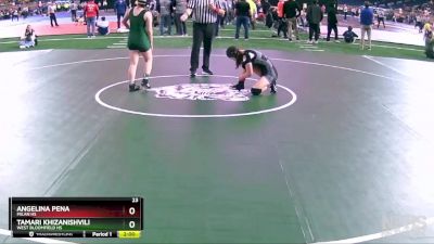 Girls-130 lbs Champ. Round 1 - Angelina Pena, Milan HS vs Tamari Khizanishvili, West Bloomfield HS