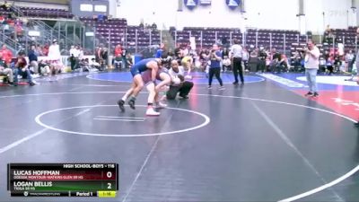 116 lbs Semifinal - Lucas Hoffman, Odessa Montour-Watkins Glen Sr HS vs Logan Bellis, Tioga Sr HS