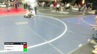 86 lbs Quarterfinal - Justice Espinoza, Colorado Outlaws vs Garrett Dalton, Western Slope Elite