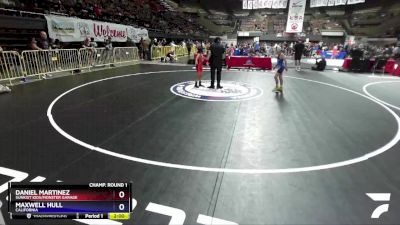 74 lbs Champ. Round 1 - Daniel Martinez, Sunkist Kids/Monster Garage vs Maxwell Hull, California