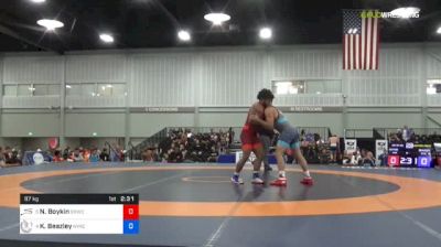 97 kg Quarterfinal - Nick Boykin, Sunkist Kids Wrestling Club vs Kevin Beazley, NYAC/MWC