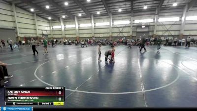 45 lbs Cons. Round 1 - Owen Christenson, Wasatch Wrestling Club vs Antony Singh, Westlake