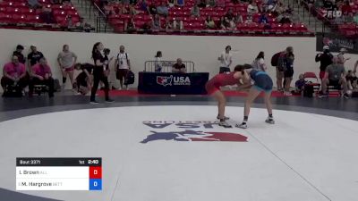 117 lbs Cons Semis - Ileah Brown, All American Wrestling Club vs Mia Hargrove, Betterman Elite Wrestling