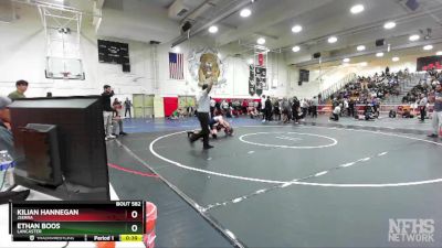 145 lbs Cons. Round 5 - Ethan Boos, Lancaster vs Kilian Hannegan, JSerra