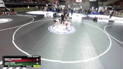 125 lbs Champ. Round 1 - Liam Mark, Wright Wrestling Academy vs Neko Archuleta, California