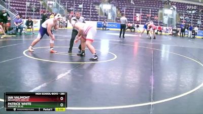 285 lbs Champ. Round 1 - Ian Valimont, Bellefonte Area Hs vs Patrick White, Norwich Sr HS