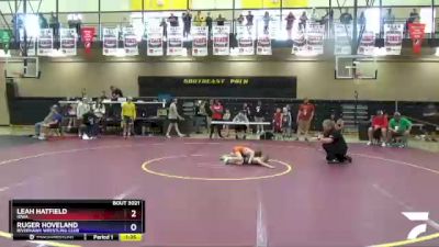 56 lbs Round 2 - Leah Hatfield, Iowa vs Ruger Hoveland, Riverhawk Wrestling Club