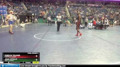 3A 150 lbs Cons. Round 2 - Jordyn Toliver, Currituck County vs John Schulz, West Carteret