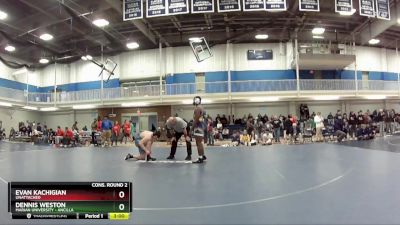 285 lbs Cons. Round 2 - Dennis Weston, Marian University - Ancilla vs Evan Kachigian, Unattached