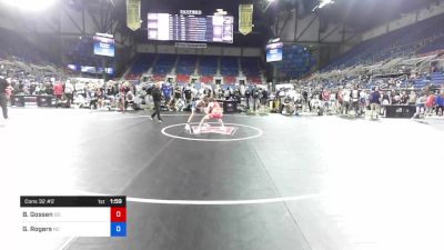 100 lbs Cons 32 #2 - Brody Gossen, South Dakota vs Gabriel Rogers, North Carolina