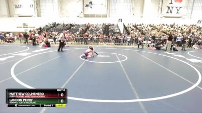 66 lbs Champ. Round 1 - Landon Perry, Kendall Youth Wrestling vs Matthew Colmenero, Purple Eagles Wrestling Academy