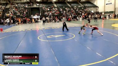 80 lbs Champ. Round 2 - Beckett Keasling, Aurora Wrestling Club vs Landen Marco, Bryan Youth Wrestling Club