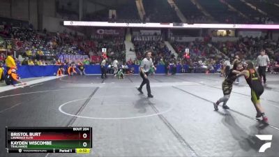 80 lbs Cons. Round 2 - Kayden WIscombe, Trailhands vs Bristol Burt, Lawrence Elite