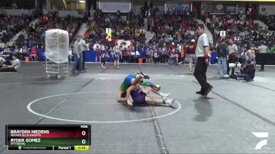 80 lbs Quarterfinal - Brayden Niedens, Wichita Blue Knights vs Ryder Gomez, Pittsburg