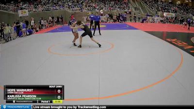 120 lbs Quarterfinal - Karlissa Pearson, Nestucca Valley Wrestling Club vs Hope Warhurst, Canby Mat Club