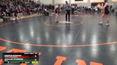 155 lbs Semifinal - Emmalee Spurgeon, Pella vs Addison Bowman, Prairie, Cedar Rapids