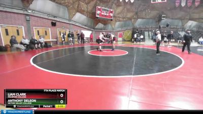 197 lbs 7th Place Match - Anthony Deleon, Victor Valley College vs Liam Clark, Palomar College