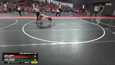 100 lbs Quarterfinal - Finn Spoke, WYSO- Waterloo vs Jett Hemp, Neillsville