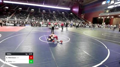 100 lbs Semifinal - Adriano Mendoza, Eastside United WC vs Kade Enis, Thermopolis WC