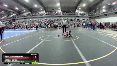 45 lbs Champ. Round 2 - Corbin Jones, BSS Youth Jaguars Wrestling-A vs Ainsley Renzelman, Carrollton Youth Wrestling Club-AAA