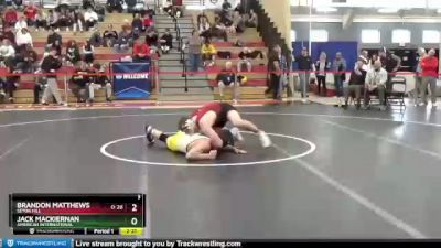 174 lbs Quarterfinal - Brandon Matthews, Seton Hill vs Jack Mackiernan, American International